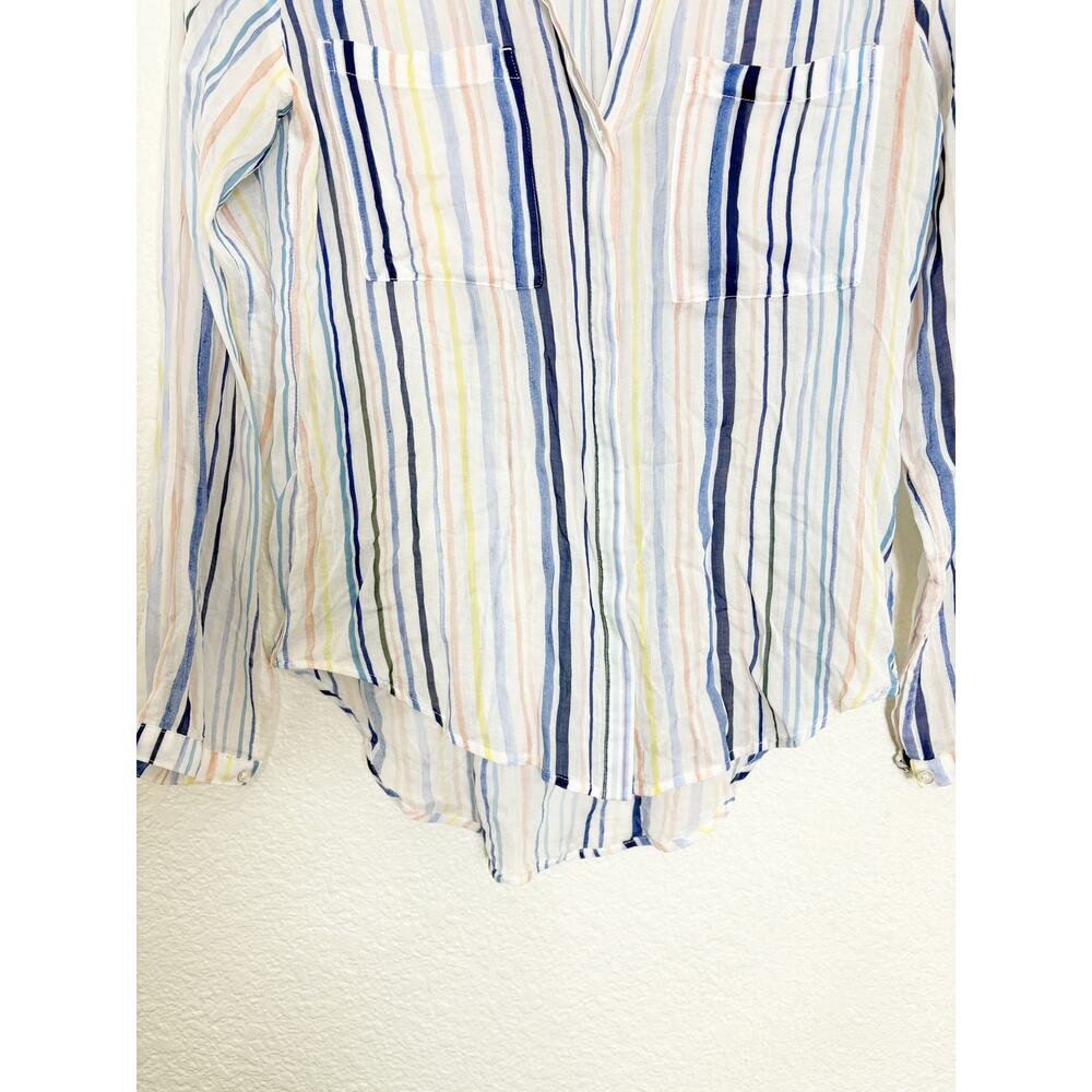Anthropologie Cloth & Stone Striped Button Down Shirt Size XS Lightweight - Picture 7 of 10